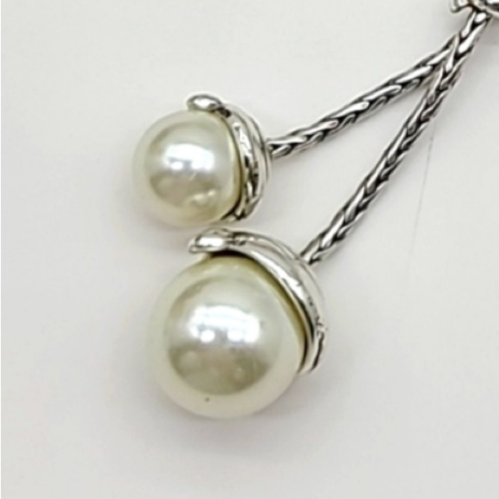Silver Pearl Drop Necklace - Women Jewelry - Picture 2 of 6